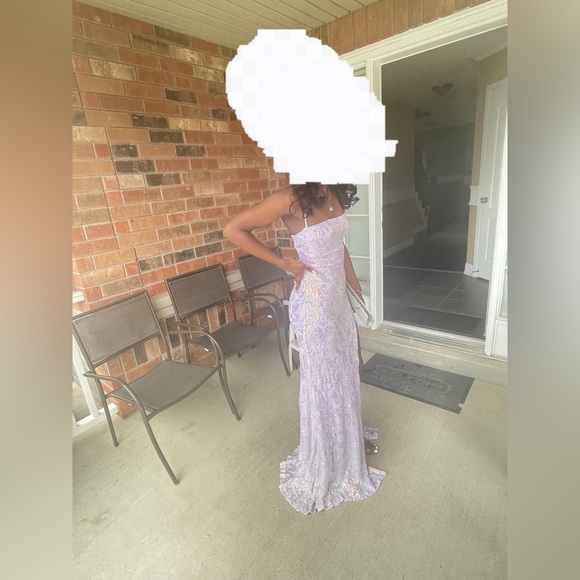 Edlyn Sequins Lace Lavender Prom Dress - Picture 4 of 4